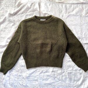 SOLD Madewell Olive Green Wool Blend Wedge Sweater